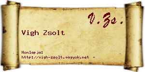 Vigh Zsolt névjegykártya